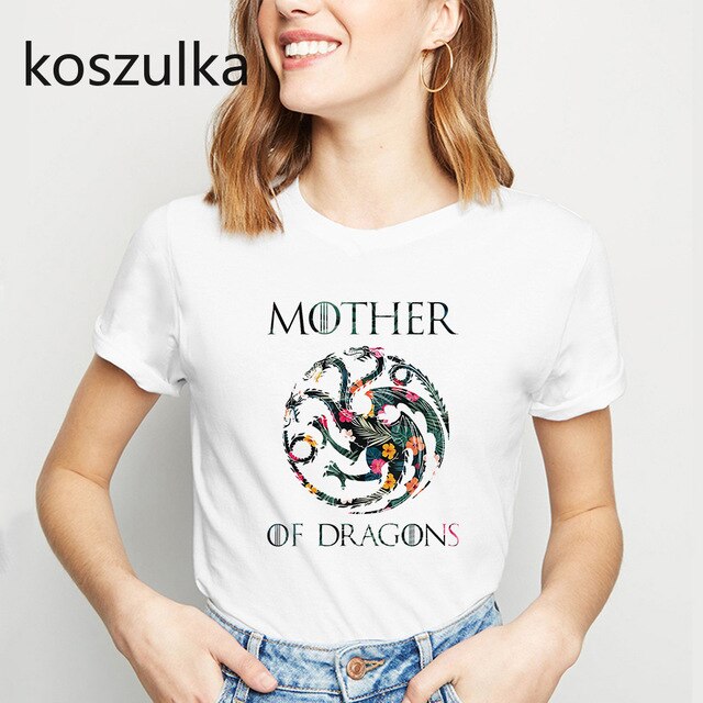 Dracarys Dragon T Shirt Mother of Dragons Flower